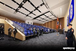 A rendering of an auditorium at the Nassau County Center for Training and Intelligence A rendering of an auditorium at the Nassau County Center for Training and Intelligence
