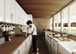 A rendering of a food prep area inside Lego Lunch A rendering of a food prep area inside Lego Lunch