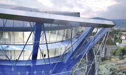 A close-up of the roof space included in the energy tower in Heidelberg from LAVA A close-up of the roof space included in the energy tower in Heidelberg from LAVA