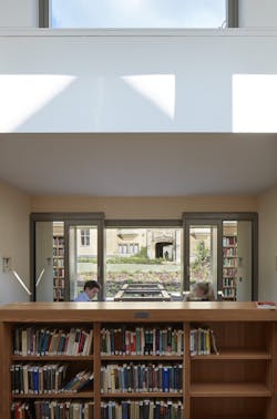 A study space opened up to the outside quad A study space opened up to the outside quad