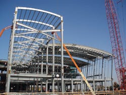 For The Terminal’s Central Spine, At Left, Field Erection Was Sequenced To Utilize The Rigidity Of The X Girders To Minimize Movements And The Need For Extensive Temporary Bracing For The Terminal’s Central Spine, At Left, Field Erection Was Sequenced To Utilize The Rigidity Of The X Girders To Minimize Movements And The Need For Extensive Temporary Bracing