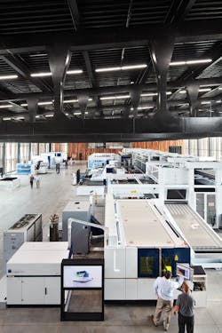The production hall at TRUMPF smart facility The production hall at TRUMPF smart facility
