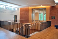 Second story landing in the Rachel Carson Music and Campus Center Second story landing in the Rachel Carson Music and Campus Center