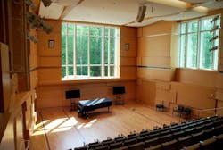The recital hall in the Rachel Carson Music and Campus Center The recital hall in the Rachel Carson Music and Campus Center