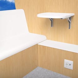 The interior of the Mamava lactation pod The interior of the Mamava lactation pod