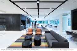 Bright orange and green accents in the pantry Bright orange and green accents in the pantry