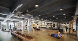 The fitness center in the Chicago Post Office redevlopment The fitness center in the Chicago Post Office redevlopment