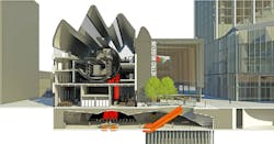 A cross section of the new metro museum A cross section of the new metro museum
