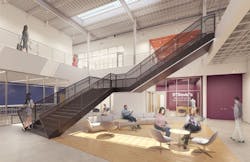 The lobby in ACC's new digital media building The lobby in ACC's new digital media building