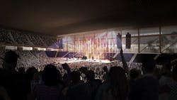 Concert in the enclosed stadium space Concert in the enclosed stadium space