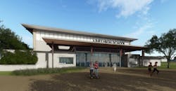 Exterior of the gymnasium Exterior of the gymnasium