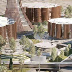 The three theaters and the museum tower The three theaters and the museum tower