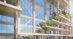 Rendering of the balconies on the exterior of the building Rendering of the balconies on the exterior of the building