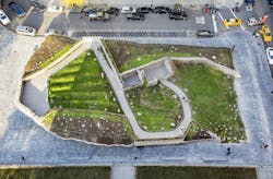 Aerial view of the Irish Hunger Memorial Aerial view of the Irish Hunger Memorial
