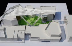 The canopy of Peace and its position over the National WWII Museum The canopy of Peace and its position over the National WWII Museum