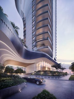 Una Residences tower and amenity podium Una Residences tower and amenity podium