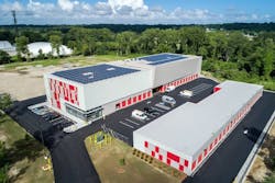 Aerial view of CubeSmart building with insulated metal panels Aerial view of CubeSmart building with insulated metal panels