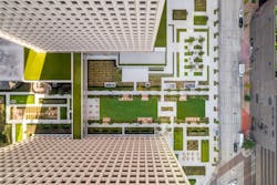 Allen Center green space aerial shot Allen Center green space aerial shot