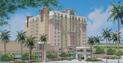 Embassy building and reflecting pool Embassy building and reflecting pool