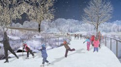 Boardwalk/skating ribbon in winter Boardwalk/skating ribbon in winter