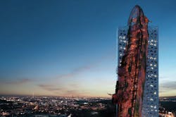 Top Tower sculpture at night Top Tower sculpture at night