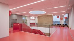 Level three landing area in LEGO campus building Level three landing area in LEGO campus building