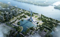 XiangJiang Gate Aerial view XiangJiang Gate Aerial view