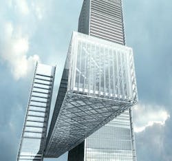 One Za'abeel cantilever close up One Za'abeel cantilever close up