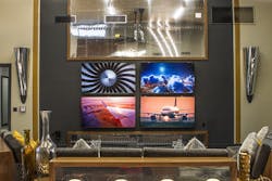 WWII airplane parts integrated into lobby WWII airplane parts integrated into lobby