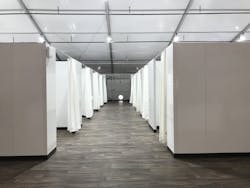 BNBMC temporary hospital hallway and patient bays BNBMC temporary hospital hallway and patient bays