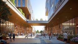 Platform 16 exterior courtyard between buildings Platform 16 exterior courtyard between buildings