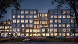 Platform 16 exterior at night Platform 16 exterior at night