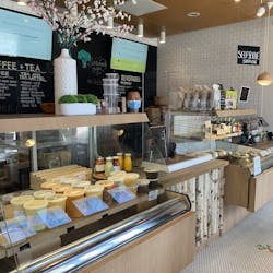 Protective barrier in a coffee shop Protective barrier in a coffee shop