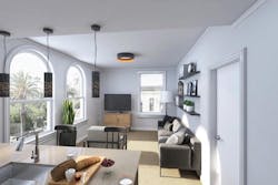 A living room in The Tioga A living room in The Tioga