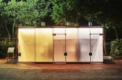 Yoyogi Fukamachi mini park toilet clear glass opaque glass Yoyogi Fukamachi mini park toilet clear glass opaque glass