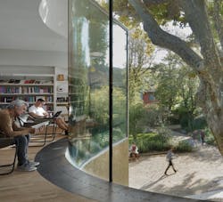 Pierre Bottero media library interior of extension, second floor Pierre Bottero media library interior of extension, second floor