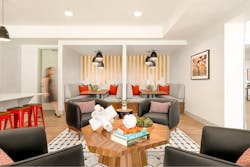 Rhythm common space with seating and tables Rhythm common space with seating and tables