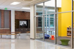 David T. Howard School media center and hallway David T. Howard School media center and hallway