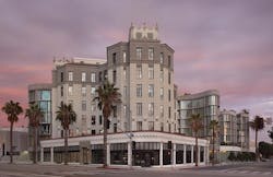 Santa Monica Proper Hotel exterior at dusk Santa Monica Proper Hotel exterior at dusk
