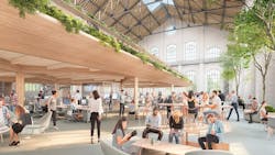 Timber structure in Acciona's new office space Timber structure in Acciona's new office space