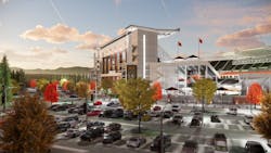 Reser Stadium student experience center at southwest elevation Reser Stadium student experience center at southwest elevation