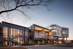 Innovation One exterior at dusk Innovation One exterior at dusk