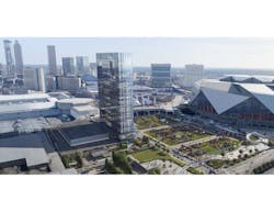 Signia by Hilton Hotel overlooking Mercedes-Benz stadium Signia by Hilton Hotel overlooking Mercedes-Benz stadium