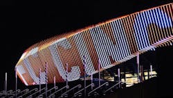 TQL Stadium LED facade at night TQL Stadium LED facade at night