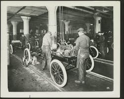 Model Ts being assembled in the Ford plant Model Ts being assembled in the Ford plant