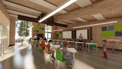 Interior rendering of TimberQuest classroom Interior rendering of TimberQuest classroom