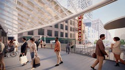 State/Lake Station from the platform looking toward the Chicago Theatre State/Lake Station from the platform looking toward the Chicago Theatre