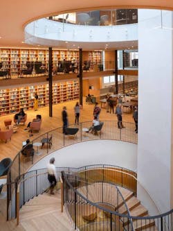The library is illuminated by an oculus The library is illuminated by an oculus