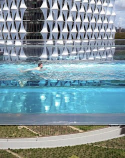 Someone swimming in the Sky Pool Someone swimming in the Sky Pool