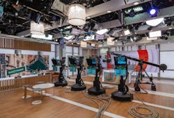 Verizon broadcast production studio interior Verizon broadcast production studio interior